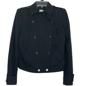 Robert Rodriguez Black Ponte Moto Jacket Double Breasted Size 6